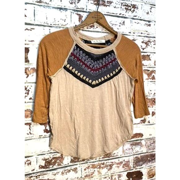 Free People We The Free Spring Bound Crochet Cotton & Linen Blend Baseball Tee - Picture 10 of 16